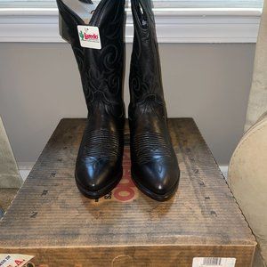 Laredo Cowboy Boots, 7 1/2 D, Black, New in Box